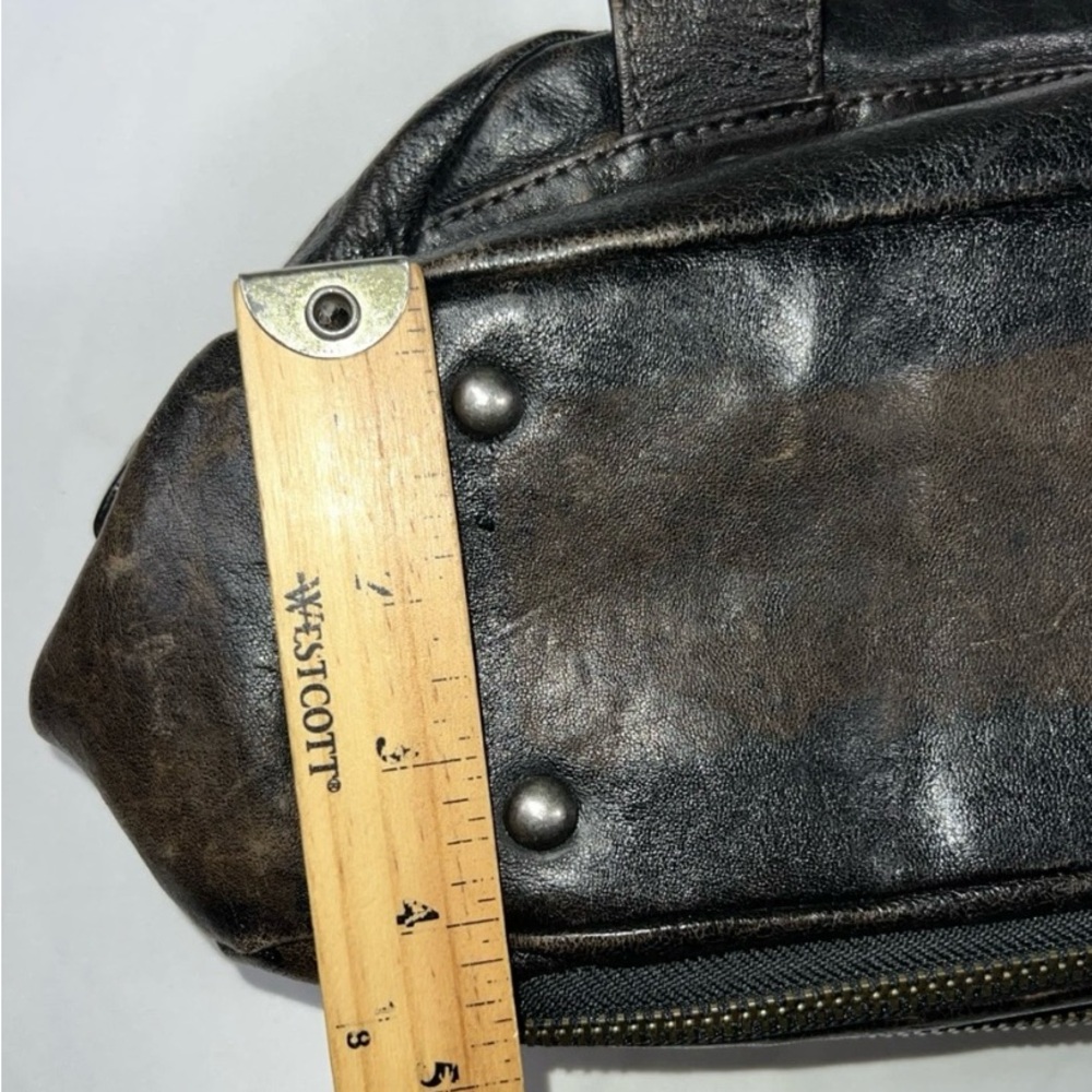 Vintage Frye Elaine Satchel Duffle Shoulder Italian Leather distressed HandBag - Picture 8 of 11